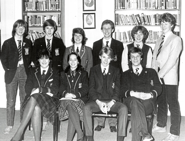 1984 - Competitors ready to do battle at a contest at Albyn School for Girls in February 1984.