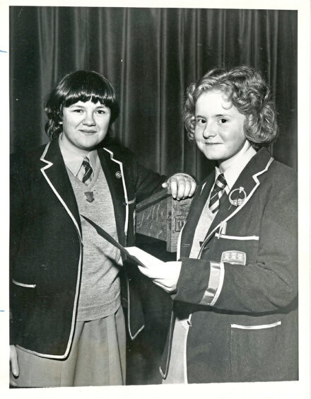 1978 - Karen Urquhart, left, and Fiona Gaskin were representing St Margaret’s School for Girls.