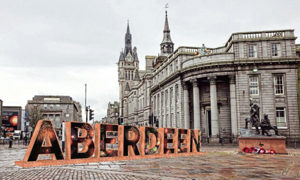 Plans have been submitted for giant letters spelling out Aberdeen. Image: Aberdeen Inspired