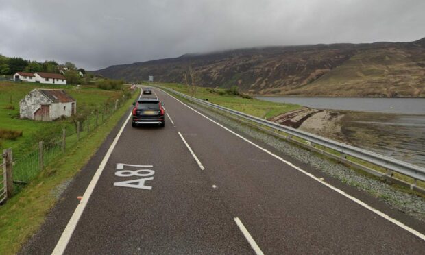 The A87 is closed in both directions at Sconser. Image: Google Maps.
