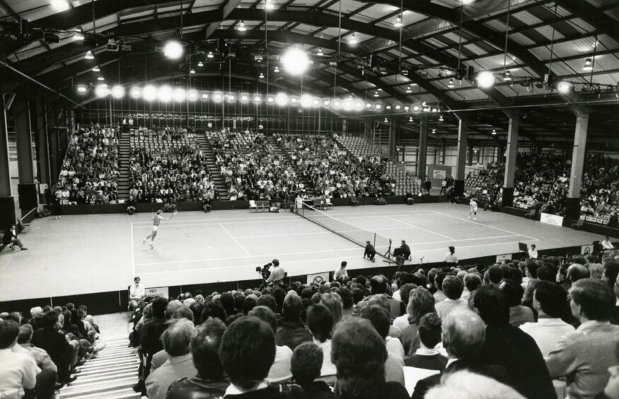 1988 - The scene at Aberdeen Exhibition and Conference Centre for the Pat Cash v Kevin Curren tennis match.