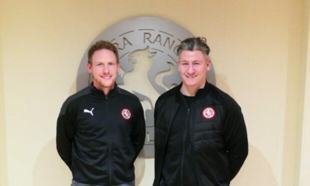 New Brora Rangers manager Ally MacDonald, left, with assistant Josh Meekings. Image: Brora Rangers FC