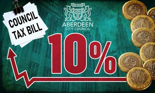 Aberdeen City officials appear to be recommending a 10% increase in council tax for the coming financial year - beginning in April. Image: Roddie Reid/DC Thomson.