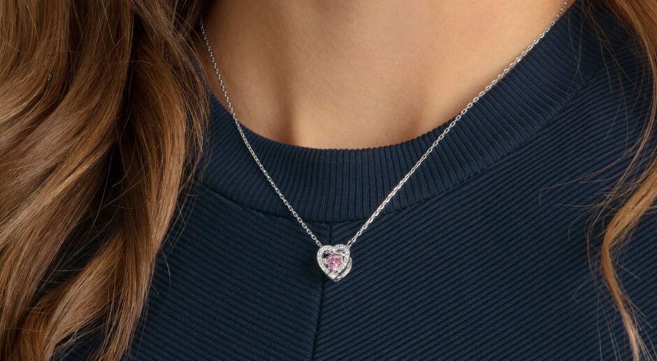 Sparkly love heart necklace from Swarovski.