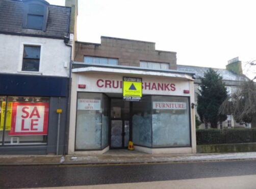 The vacant Cruickshanks House Furnishers store in Banff was put on the market in 2018. Image: Mantell Ritchie