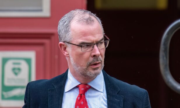 Richard Thomson leaving Elgin Sheriff Court. Image: JasperImage