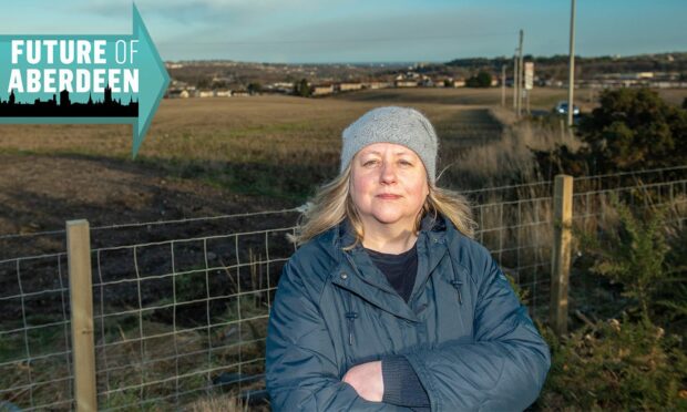 Labour councillor Gill Al-Samarai at the Greenferns Landward site in Aberdeen. Image: Kami Thomson/DC Thomson