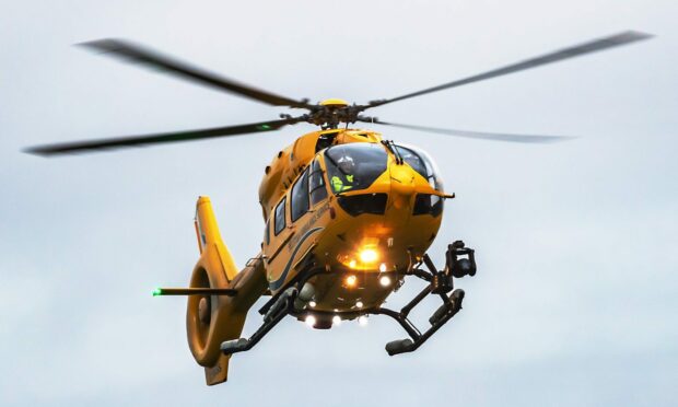 An 11-year-old boy was flown to hospital for treatment. Image: Scottish Ambulance Service.