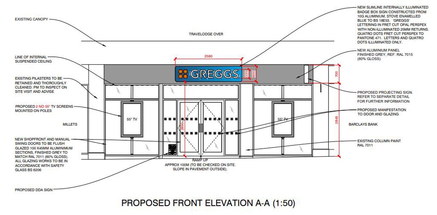 Plans for new Union Street Greggs in Aberdeen