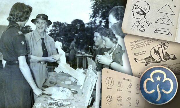 Olave Baden-Powell, chief guide, and extracts from the 1944 Girl Guide diary. Image: Shutterstock/Roddie Reid/DC Thomson