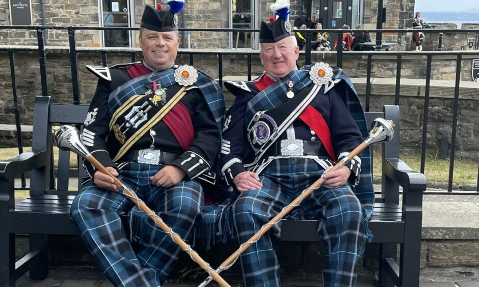 Drum Majors Peter MacDonald and Kevin Major at the Royal Edinburgh Military Tattoo