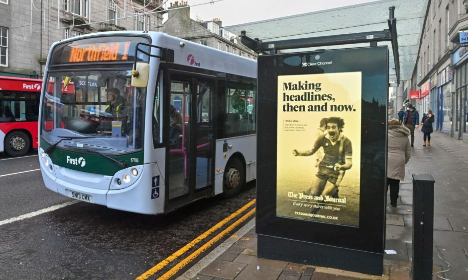 Labour - a minority group on the city council - is promising to campaign for a £2 cap on single adult fares on buses in Aberdeen. It would be the first stop on the road to free-for-all buses in the Granite City. Image: Kenny Elrick/DC Thomson.