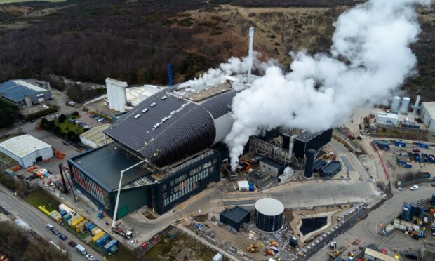 Steam coming out of the Aberdeen incinerator on Monday, February 27th, 2023. Image: Kenny Elrick/DC Thomson