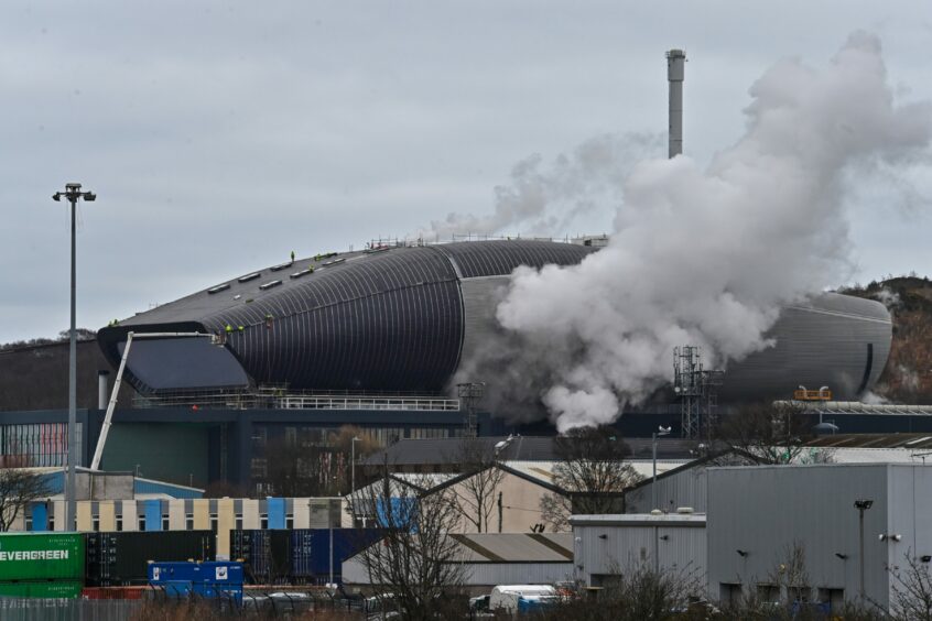 The Aberdeen waste incinerator is being fired up. Image: Kenny Elrick/DC Thomson.