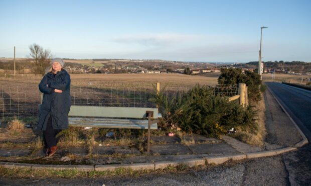 SNP councillor Gill Al-Samarai at the Greenferns Landward site on the outskirts of Newhills. Image: Kami Thomson/DC Thomson