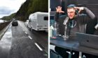 Steve Dangle, right, had a terrifying experience on the A82. Image: DC Thomson/Youtube
