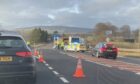 The A96 has been closed due to the accident.