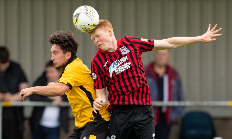 Owen Cairns in action against Nairn County.