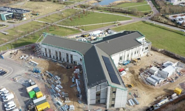 Work taking place early last year on the National Treatment Centre Highland at Inverness Campus which is now set to open within months.