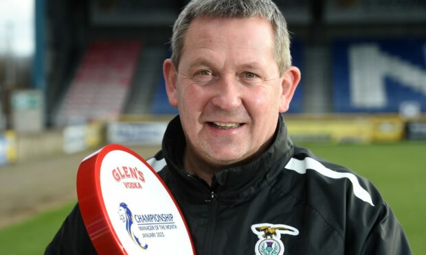 Caley Thiste head coach Billy Dodds scooped the Championship's manager of the month award for January. Image:  Sandy McCook/DC Thomson