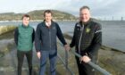From left: event organisers from Aban, Calum Smith and Johannes Petersen, with Clach chairman Alex Chisholm. Image: Sandy McCook/DC Thomson