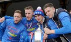 Scottish Cup winners in 2015, from left: Danny Devine, Marley Watkins, Aaron Doran and Josh Meekings. Image: Sandy McCook/DC Thomson