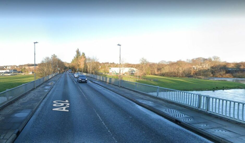 A screenshot from Google Maps of Presley Bridge in Aberdeen, which goes across the River Don.