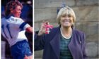 Rose Reilly, left playing for the Italian national team and right receiving her MBE in 2022.