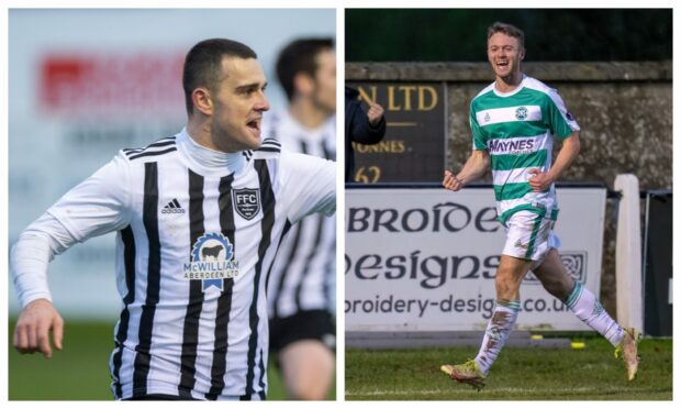 Scott Barbour, left, of Fraserburgh and Buckie Thistle's Josh Peters are ready for the Aberdeenshire Shield final.