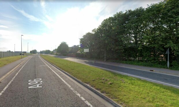 The A96 Aberdeen to Inverness road was closed for more than 90 minutes as teams responded. Image: Google Maps.