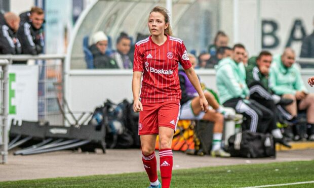 Aberdeen Women winger Chloe Gover played in goals against Rangers. Image: Wullie Marr/DC Thomson.