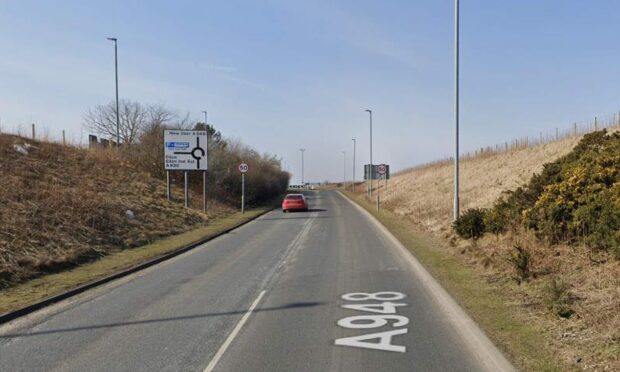 A small stretch of the A948, between the roundabout on the A90 and the roundabout next to the park and ride, is closed all week while roadworks are carried out. Image: Google Maps.