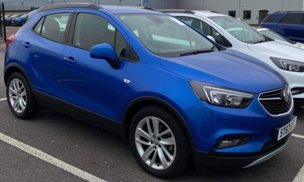 The 23-year-old's blue Vauxhall Mokka was stolen from a private car park in Aberdeen. Image: Beth Morison.