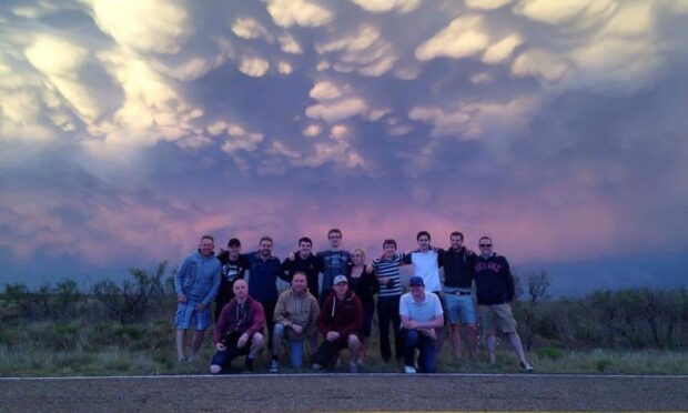 Richard Cooke chasing tornadoes with friends in the USA. Photo: Richard Cooke