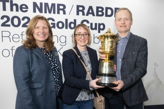 SUCCESS: RABDF chairwoman Di Wastenage, left, with Anne and Alistair Logan.