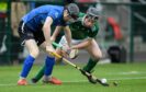 The last meeting between Ireland and Scotland's shinty/hurling sides took place in 2019. Image: Piaras Ó Mídheach/Sportsfile