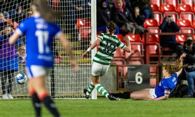 Celtic's Caitlin Hayes scored a 99th-minute equaliser against Rangers. Image: Shutterstock.