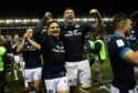 Grant Gilchrist (centre) will miss Scotland's last two games of the Six Nations.