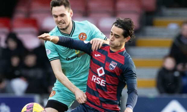 Yan Dhanda in action for Ross County against Dundee United. Image: SNS