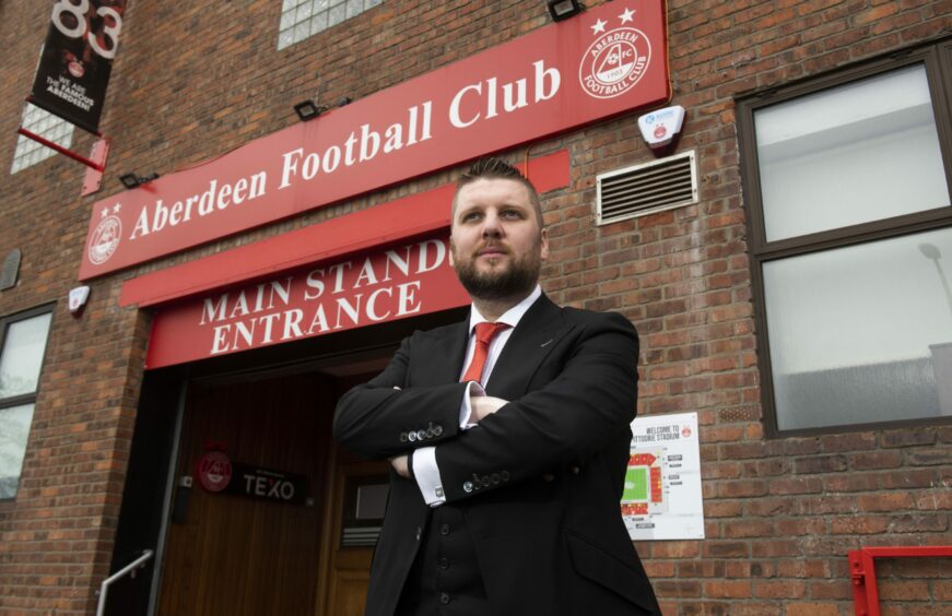 New Aberdeen chief executive Alan Burrows is pictured at Pittodrie. Image: Craig Foy / SNS Group