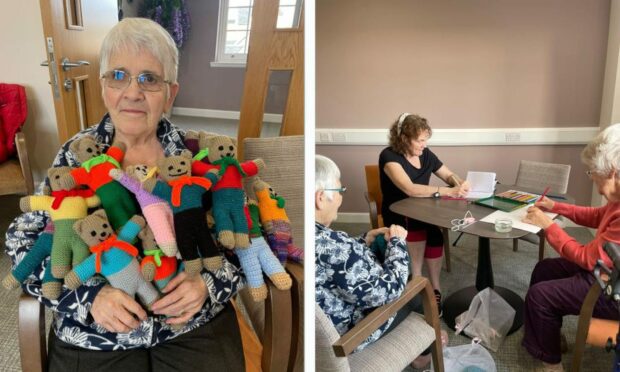Aberdeenshire retirees and staff have been making handcrafted 'trauma teddies' for children Image: Brio Retirement Living at Landale Court.