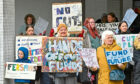 Protests to proposed budget cuts at Aberdeen City Council. Image: Kenny Elrick/DC Thomson