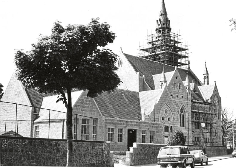 1979 - The big clean up of Queen’s Cross Church in Aberdeen is underway.