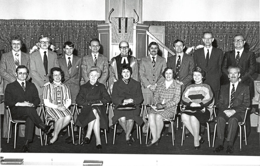 1977 - New elders at Queen’s Cross Church gather for a picture with the minister, the Rev Dr Edmund Jones.