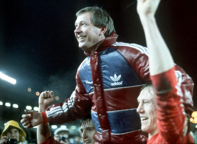 Legendary Aberdeen manager Alex Ferguson in Gothenburg. Image: SNS