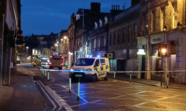 Academy Street closed off by emergency services. Image: DC Thomson.