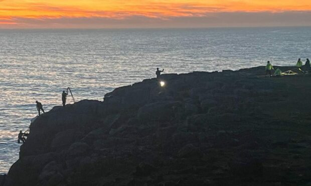 A major rescue was launched after a climber fell from the cliffs at Bragar in June 2022. Image Supplied: Western Isles News Agency