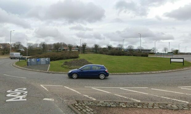 One vehicle was involved in the crash near Bucksburn roundabout on Monday night. Image: Google Maps.