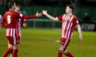 Paul Campbell, right, scored one of Formartine United's goals against Inverurie Locos