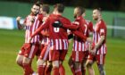 Formartine United celebrate during their 2-1 win over Turriff United. Image: Chris Sumner/DC Thomson.